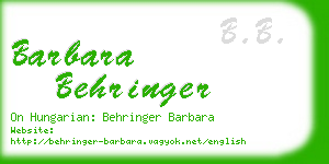 barbara behringer business card
